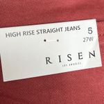 Risen NEW High Rise Straight Jeans Size 27 Distressed Rust Color Womens Red Photo 7