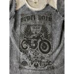 Vocal  Rebel Rock Motorcycle Club Womens Medium Long Sleeve Top Rhinestone Grunge Photo 2