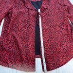 C.B. Collections Red and Black Leopard Print Faux Tank Blouse Size M Photo 6