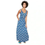 Boden Diana Maxi Dress in Blue/Green Floral Print Sz 4p Blue Photo 1