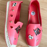 Karl Lagerfeld  Espadrille Shoes Flats Pink Embellished Cat Skull KL Logo 9.5 US Photo 0