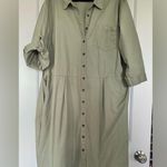 Ashley Stewart  Olive Green Button-down Shirt Dress Photo 0