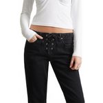 PacSun Jade Low Rise Bootcut Jeans Lace-Up Black NWT Size 31 Photo 2