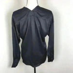 Olivaceous  Women’s Charcoal Gray Satin Blouse Size S Lightweight‎ Casual Office Photo 2