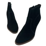 Ivanka Trump Black Suede Western Stitch Block Heel Ankle Boots Zip Size 9 Photo 0