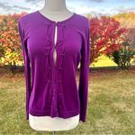 Coldwater Creek  Silk Blend Purple Cardigan Sweater Sz S Photo 2