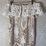 VICI Elegant White Lace Strapless Mini Dress Bridal Bachelorette Small Photo 4