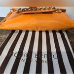 Henri Bendel  New York Orange Leather Clutch with Gold Chain New without Tags Photo 8