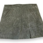 BLANK NYC  Olive Suede Leather Mini Skirt High Waist Back Zip Size 26 Festivals Photo 0