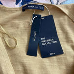 ZARA  Knit Floral Embroidered Short Sleeve T-shirt Mini Dress in Tan‎ Size Medium Photo 10