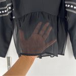 XOXO  Sequin Embellished Embroidered Chiffon Hem V Neck Peplum Jacket Size S‎ Photo 12