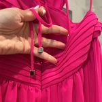 PATBO women size 0 flutter sleeve hot pink maxi long dress ruffles v neckline Photo 9
