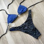Vitamin A  Bikini snakeskin print triangle cheeky womens Blue (xsmall) swim beach Photo 1