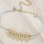 Ettika  Choker 18K Gold Plated & Cream Rope Cord 16” + Extender Boho Brand NEW Photo 0