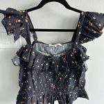 SEA NY Black Ruffle Sleeves Button Front Top Size 6 Photo 5