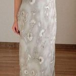 Vintage All That Jazz Floral Sheath Maxi Dress Size 4 Gray Photo 0