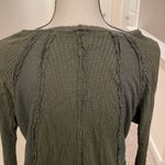 We The Free Free People Laguna Moss Green Thermal Waffle Knit Oversized Top Photo 4
