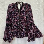 MISA Los Angeles divya top blouse floral lace revolve sz L Photo 3
