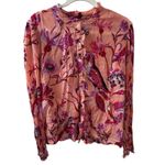 Banjanan Chrissie Buttondown Shirt in Jubilee Tropical Pink Bird Print Size XXL Photo 1