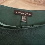Cable & Gauge Cut Out Sweater Women's Large Green 3/4 Sleeves Career Casual NWOT Photo 3