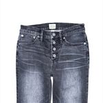 J.Crew  9” Billie Demi Boot Crop Jeans Black Gray Button Fly Raw Hem Women’s 26P Photo 3