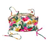 Salt & Cove Juniors Bikini Top Lace Up Cinch Tropical Floral White XS Photo 3
