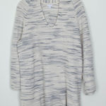 Pure Jill Striped V Neck Long Sleeve Tunic Sweater Cream Gray Size S Casual Cozy Photo 0