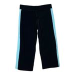 Champion  Women's Cropped Pants Black Blue Side‎ Stripe Athletic Pants Size Small Photo 1