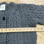 Kilronan Knitwear Merino Wool Button Cardigan XXS Ireland Cable Knit Fisherman Gray Photo 8