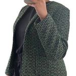 Talbots Collarless Long Sleeve Tweed Blazer Jacket Green Sz 6 Photo 0