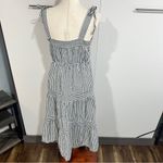Flower & Feather Size L Midi Dress Navy Striped Tiered Preppy Beach Resort Chic Blue Size L Photo 5