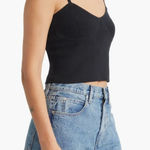 Madewell  Corset-Detail Crop Sweater Tank black medium NEW Photo 0