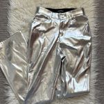 Wild Fable High Rise Flare Casual Metallic Silver Photo 5