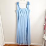 Lulus Love Me Forever Light Blue Tie-Strap Square Neck Maxi Dress 2XL Photo 1