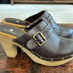 Ruff Hewn  Dark Brown Leather Platform Clogs 3" Size 9 Photo 2