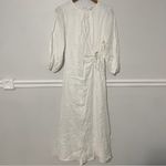 DISSH • beau white long sleeve linen midi dress sz US 6 Photo 5