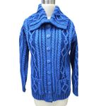 Aran Crafts Ireland Merino Wool Cardigan Variegated Blue XS NWOT Photo 1