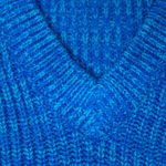 Vintage 90s Contemporary Casuals Blue Knit V Neck Sweater Photo 3
