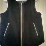 Princess Vera wang women’s Sherpa zip up vest‎ size M black silver pockets Size M Photo 0