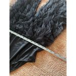 Live 4 Women’s Black Ruffled Bodysuit V Neck Snap Closure Romantic Size L Size L Photo 3