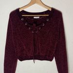 Burgundy Knit Sweater Shirt Red Size M Photo 0