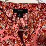 J.Crew  Pink Puff Sleeve Ruffle long sleeve paisley print blouse size small Photo 3