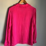 claudie pierlot satin button down shirt in fuchsia Pink Size M Photo 7