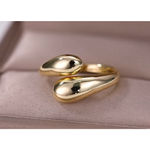 Boutique NEW Chunky Yellow Gold Plated Sterling Silver Open Wrap‎ Band Ring, Adjustable Photo 3