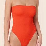 ANDIE  Kauai One Piece Swimsuit textured‎ Vermillion Orange size M NWOT Photo 0