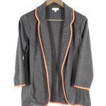 Charming Charlie | | Gray Neon Orange Stretch Cardigan Blazer Photo 0
