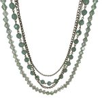 Layer Jade Colored Bead Necklace Layered Chain Costume Jewelry u Green Photo 1