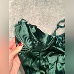 Victoria's Secret Victoria’s Secret gold label vintage USA made Green Satin Bodysuit lingerie 36B Photo 1