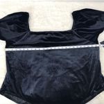Eloquii Black Velvet Bodysuit Square Neck Short Puff Sleeve Size 26 28 New Photo 11
