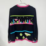 VINTAGE Berek Martini City Sweater Women L Black Cardigan Hand Knit 90s Party Size L Photo 1